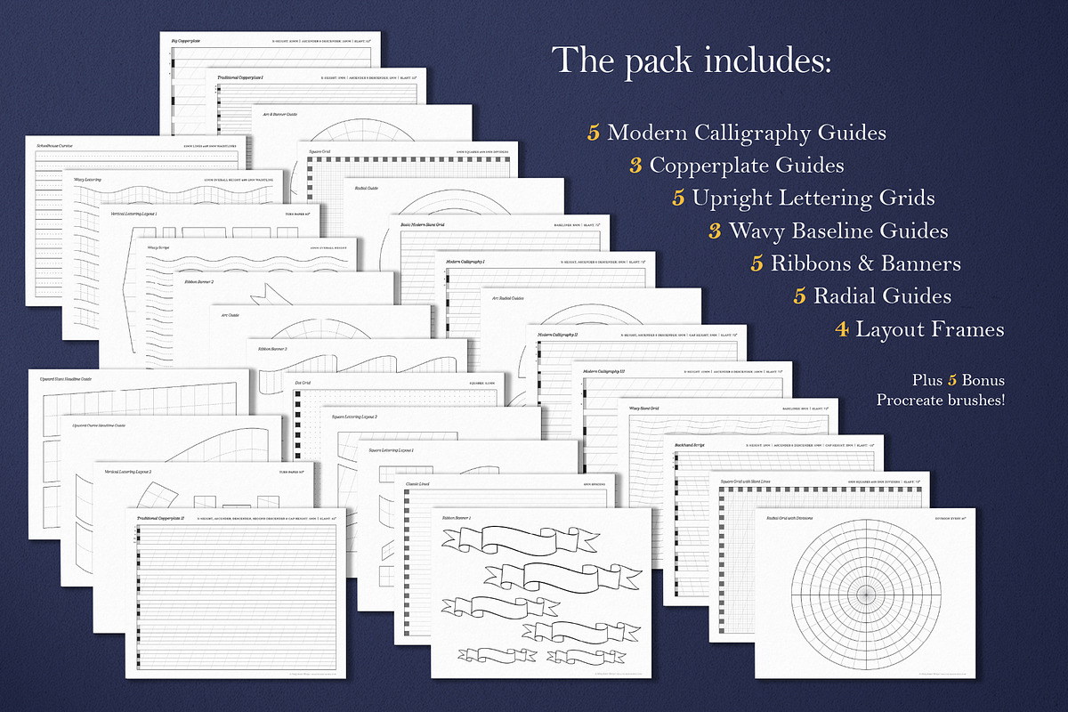 Lettering Guides | Print & Procreate, an Object Graphic by Molly Suber Thorpe (Photo 4 of 10)