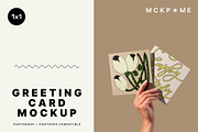 Two square greeting cards mockup, a Merchandise Mockup by MCKP*ME (Thumbnail 1 of 5)
