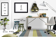 Office Rug, Wall & Frames Mock Up, a Print Template by Whimsicality (Thumbnail 2 of 6)