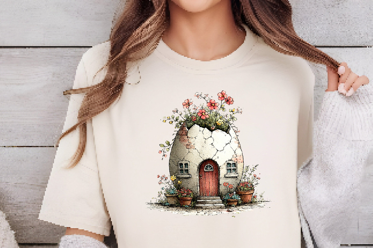 Watercolor Easter Egg House Clipart, an Illustration by DreamCafeArt (Photo 4 of 6)