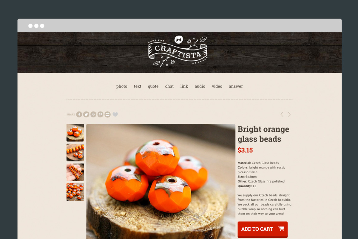 Craftista Tumblr Theme, a Websites & App Template by Themelantic (Photo 3 of 5)