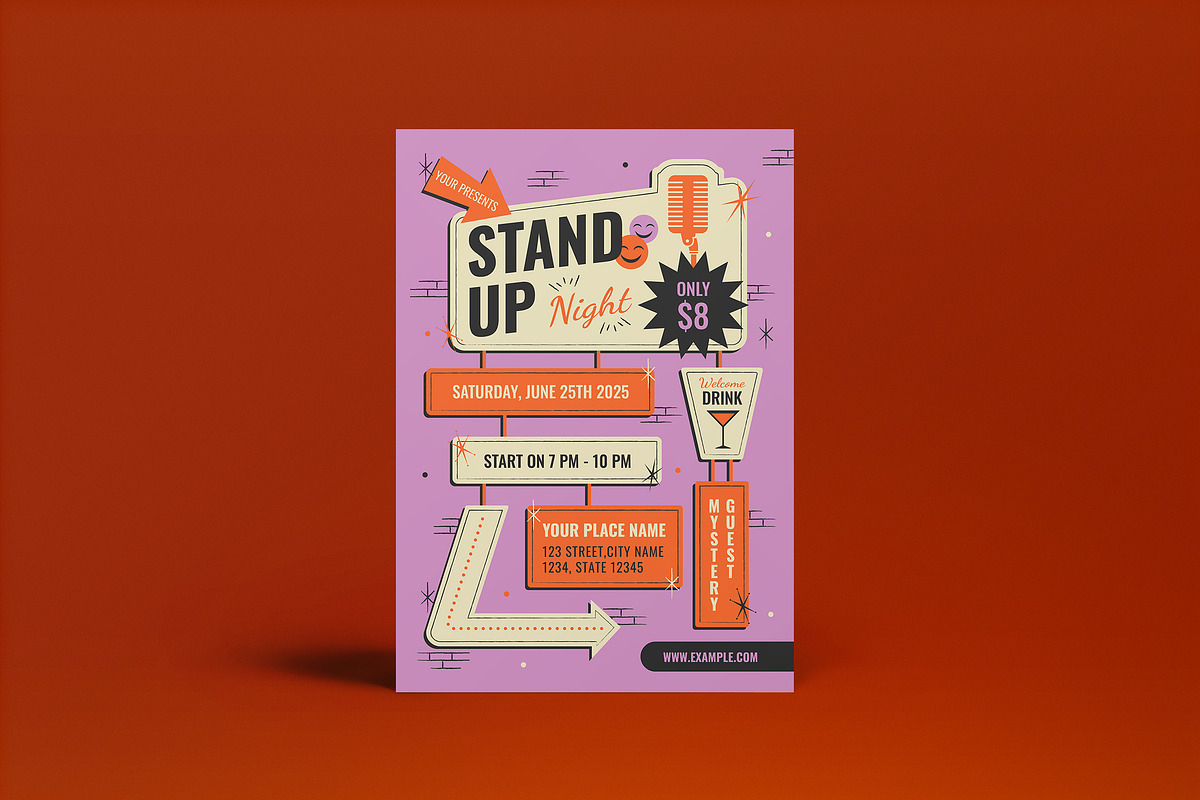 Stand Up Comedy Flyer, a Flyer Template by graphicook (Photo 1 of 3)