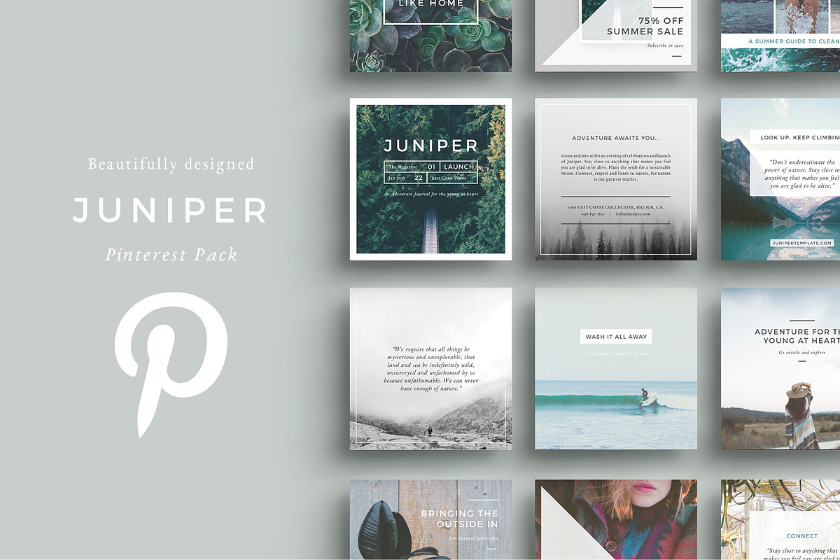 J U N I P E R  Pinterest Pack, a Social Media Template by 46&2 Collective (Photo 1 of 9)