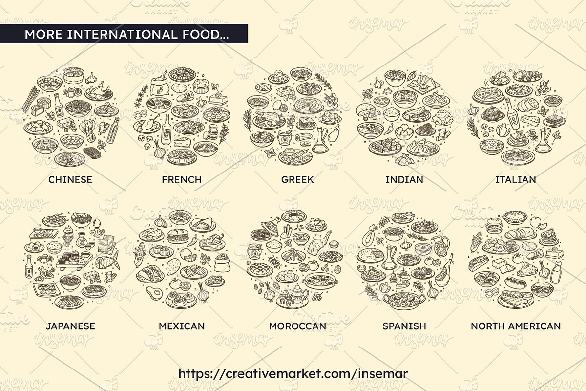 Greek Food Doodle Clip Art, a Food Illustration by insemar (Photo 4 of 4)