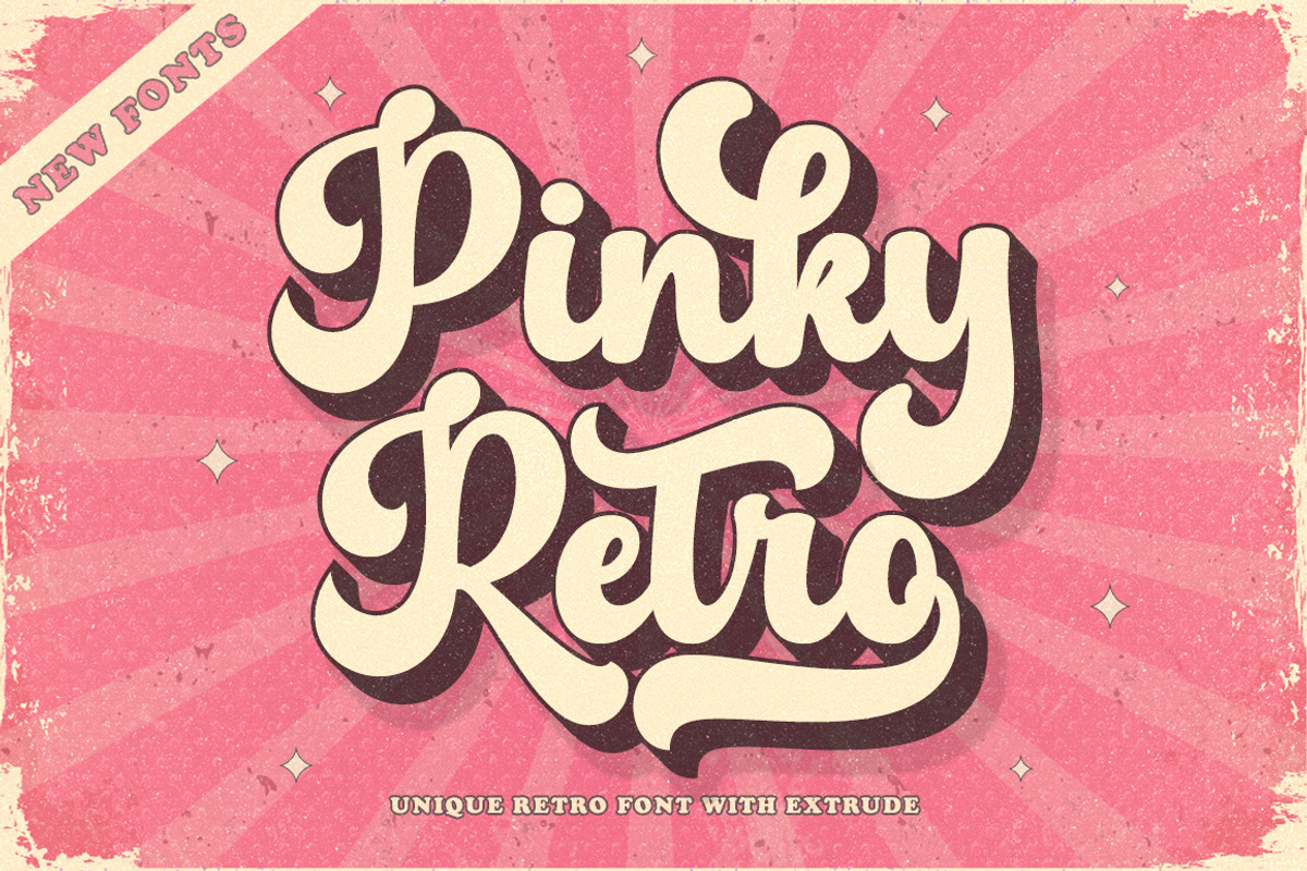 Pinky Retro, a Script Font by Soft Creative (Photo 1 of 9)