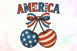 America Cherries Patriotic PNG, an Illustration by Sublimation Artist