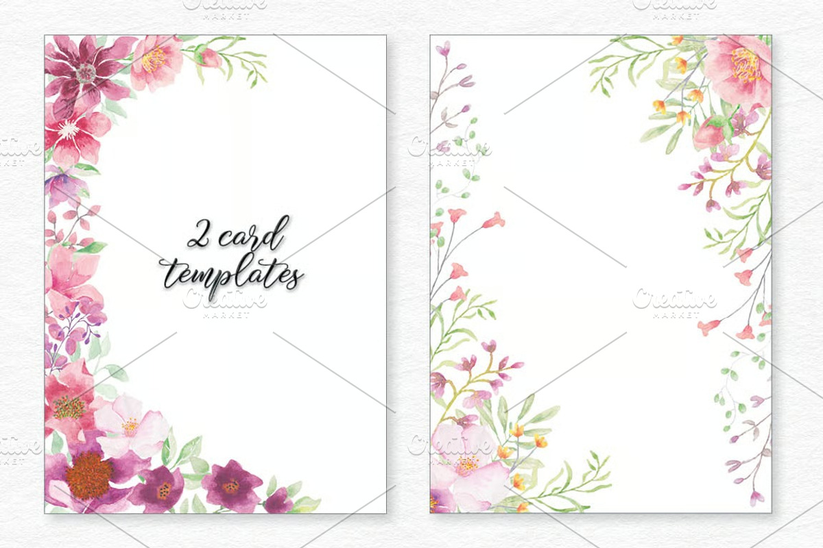 Gorgeous pinks watercolor design set, a Work Illustration by fashionaddict (Photo 3 of 11)