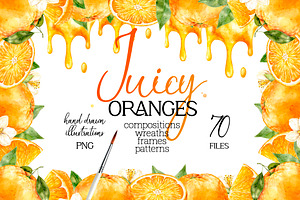 Orange Watercolor Clipart - PNG, a Food Illustration by Eves_Aquadreams