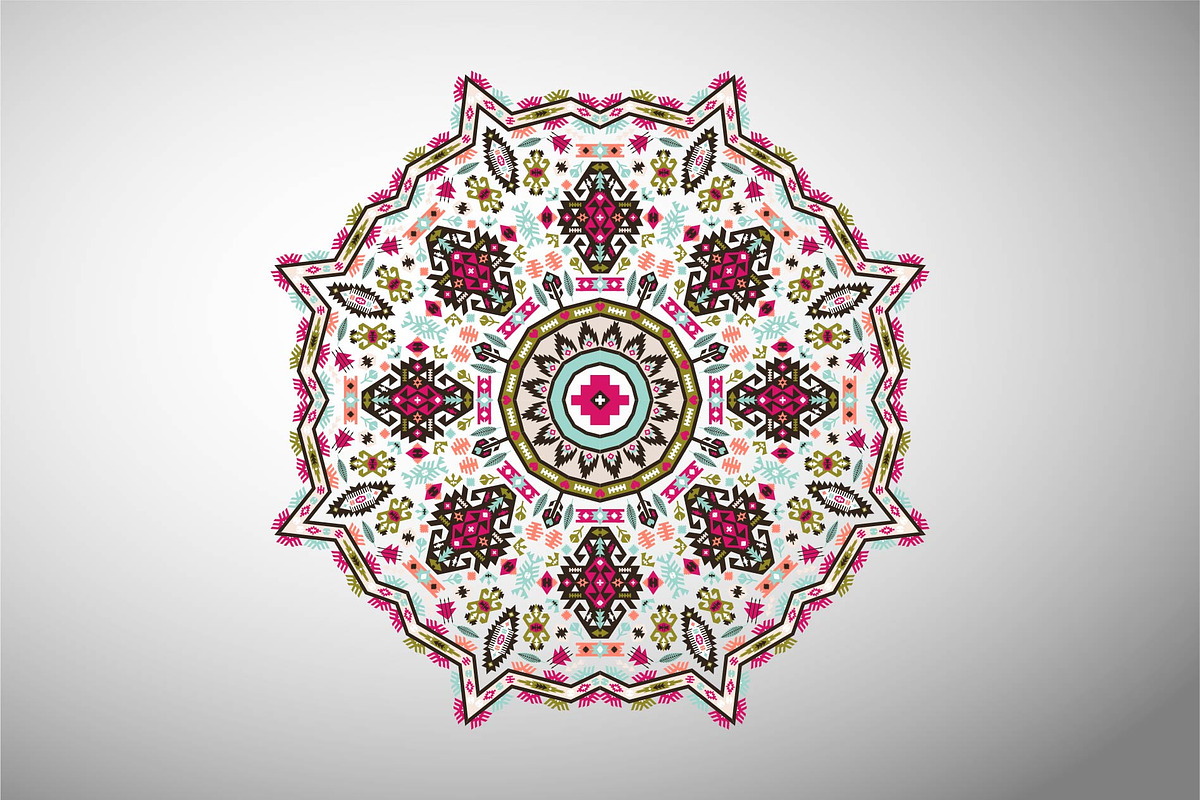 Decorative Round Aztec Pattern, a Pattern Graphic by tomuato (Photo 2 of 4)