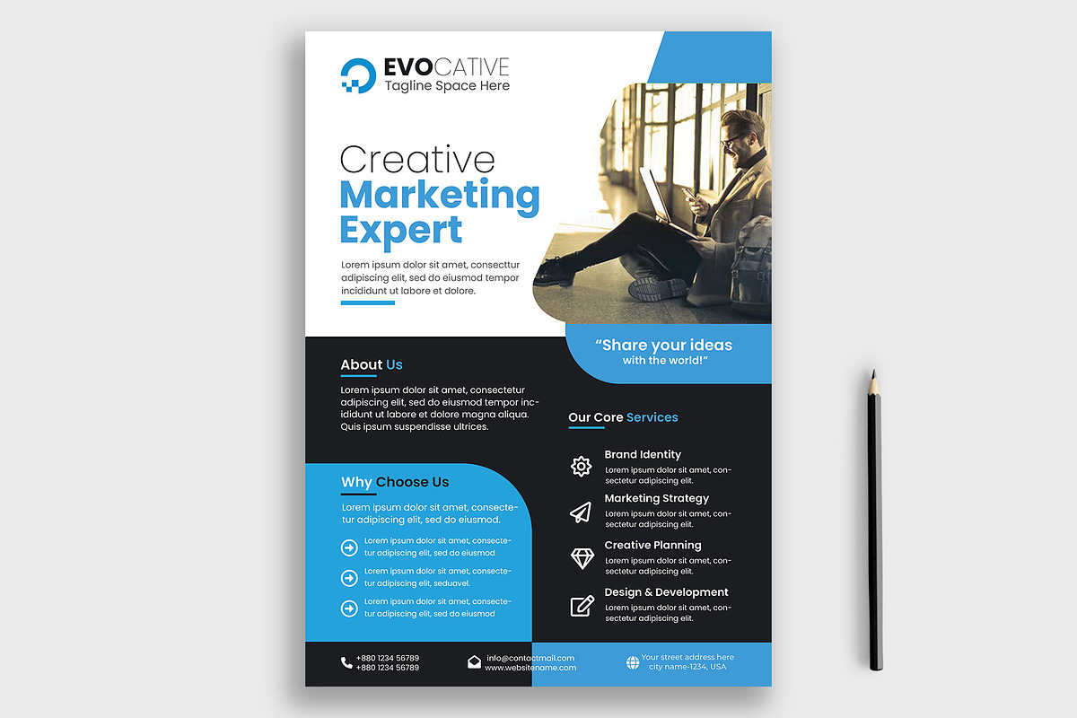 Corporate Flyer Template Design, a Flyer Template by famush (Photo 2 of 5)