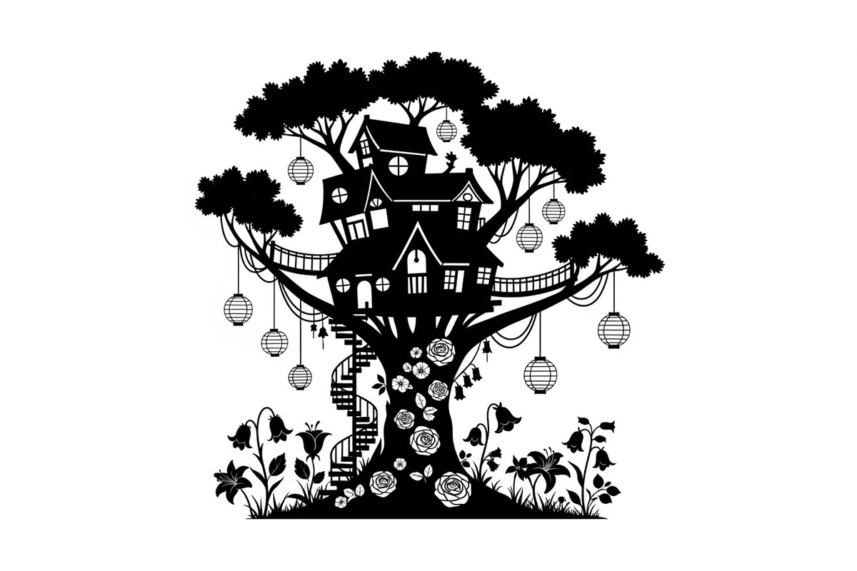 Tree House Silhouette SVG Bundle, an Illustration by jahid234 (Photo 27 of 31)