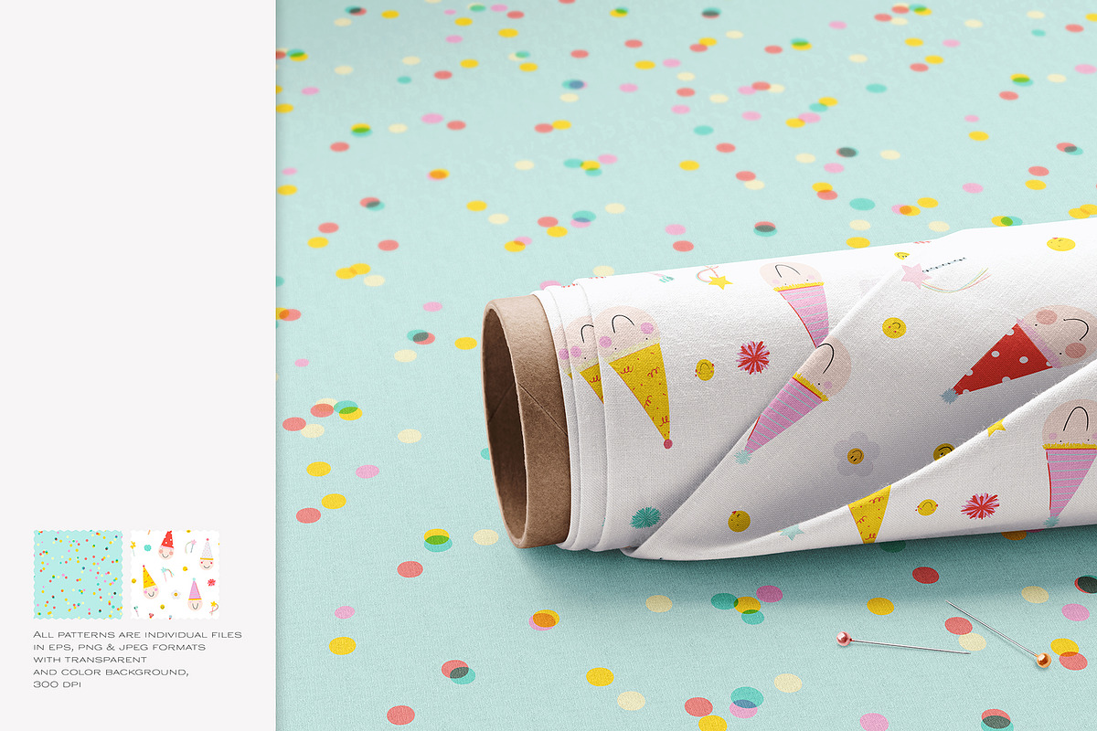 Party Clipart, Cards & Patterns, a Decorative Illustration by Ruslana Lubenets (Photo 18 of 22)