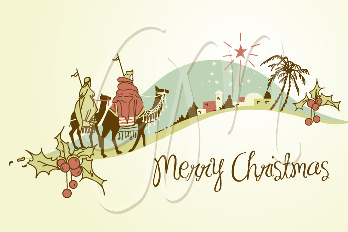 Nativity scene, Wise Men, star, an Illustration by GraphicMarket (Photo 3 of 5)