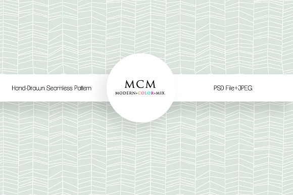 Hand Drawn Seamless Pattern PSD+JPEG preview 3