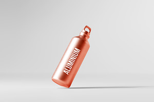 Aluminum Water Bottle Mockup Bundle