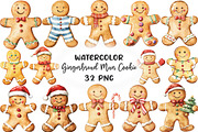 Christmas Gingerbread Man Cookie, an Illustration by CraftArtStudio (Thumbnail 1 of 6)