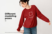 Woman Sweatshirt Mockup Bundle, a Hoody Mockup by Moixo studio (Thumbnail 2 of 10)