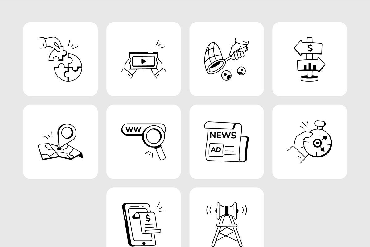Marketing Icons, an Outline Icon by Prosymbols (Photo 7 of 7)