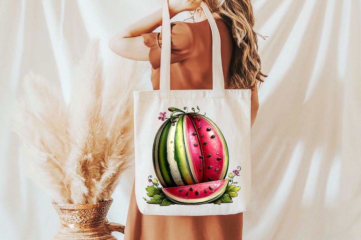 Whimsical summer watermelon clipart, an Illustration by Designworld (Photo 8 of 8)