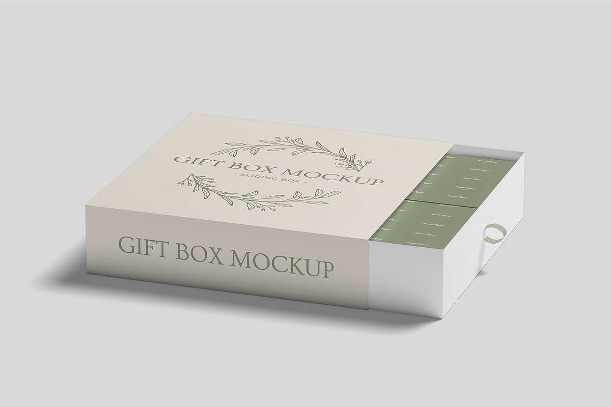 Sliding Gift Box Mockup, a Packaging Mockup by Compositing Studio (Photo 13 of 21)