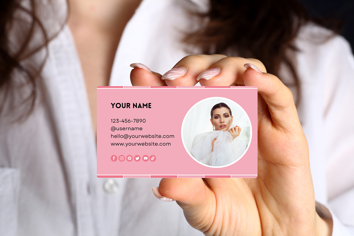 Pink Business Card Template, a Business Card Template by SunshineStudioBoutique (Photo 6 of 9)