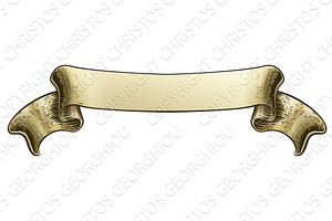 Scroll Vintage Woodcut Banner Paper, a Texture Illustration by Christos Georghiou