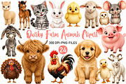 Quirky Farm Animals Clipart PNG, a Seasonal Illustration by Designworld (Thumbnail 1 of 9)