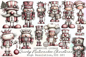 Quirky Nutcracker Christmas Clipart, an Illustration by Sublimation Artist