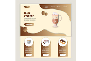 Iced Coffee Flat Landing Page