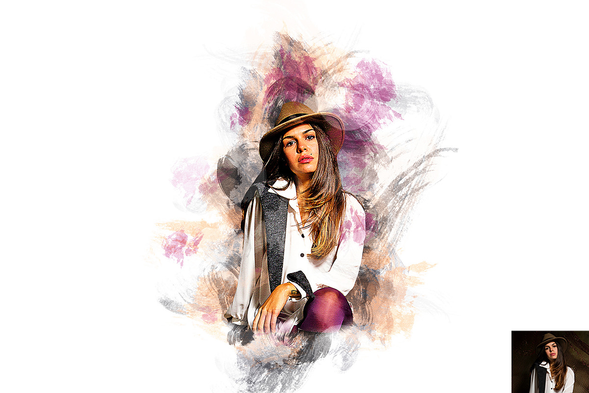 Watercolor Canvas Photoshop Action, an Action Add-On by Studio Retouch (Photo 3 of 11)