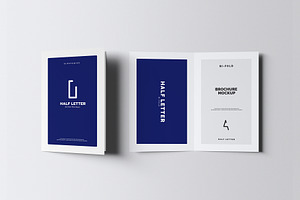 Half Letter Bi-Fold Brochure Mockup