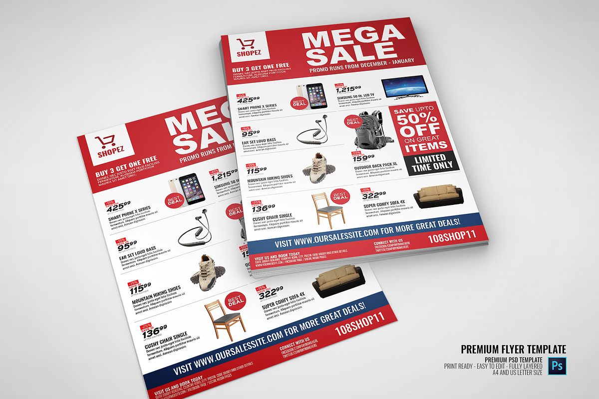 Sales and Promotional Flyer, a Flyer Template by PSDPixel