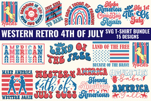 Western Retro 4th Of July SVG Bundle