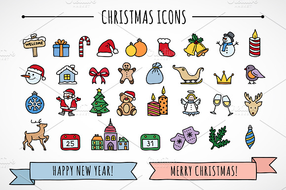 Christmas Icons Patterns