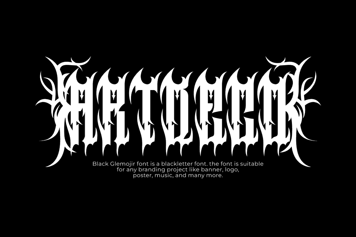Black Glemojir - Medieval Font, a Blackletter Font by QR Design Studio (Photo 3 of 9)