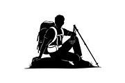 Outdoor Camping Scene Silhouettes Se, an Object Graphic by yasushie (Thumbnail 6 of 6)