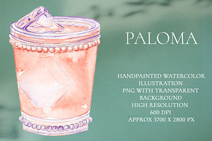 Paloma Watercolor Cocktail