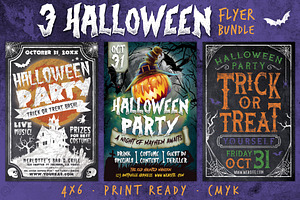 50% OFF Halloween Chalk Flyer Bundle