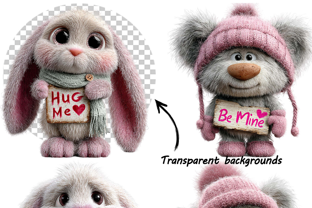 Whimsical Animal Valentine Clipart, a Graphic by one-touch (Photo 9 of 9)