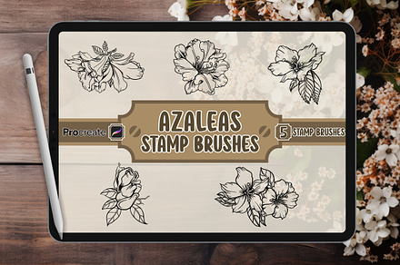 Azaleas Brush Stamp for Procreate, a Brush Add-On by vectstudio