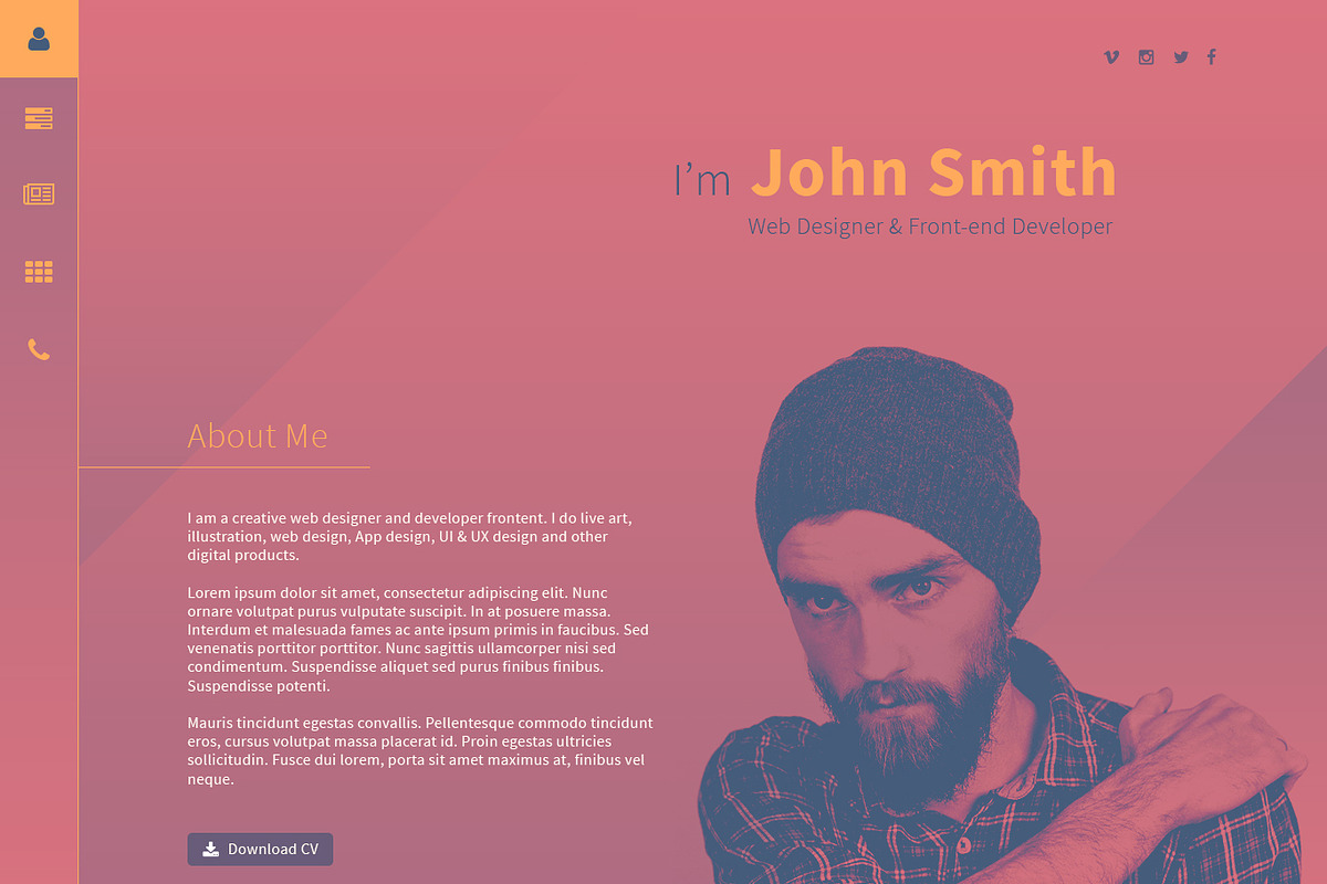 JohnSmith, a Websites & App Template by Viktor (Photo 2 of 6)