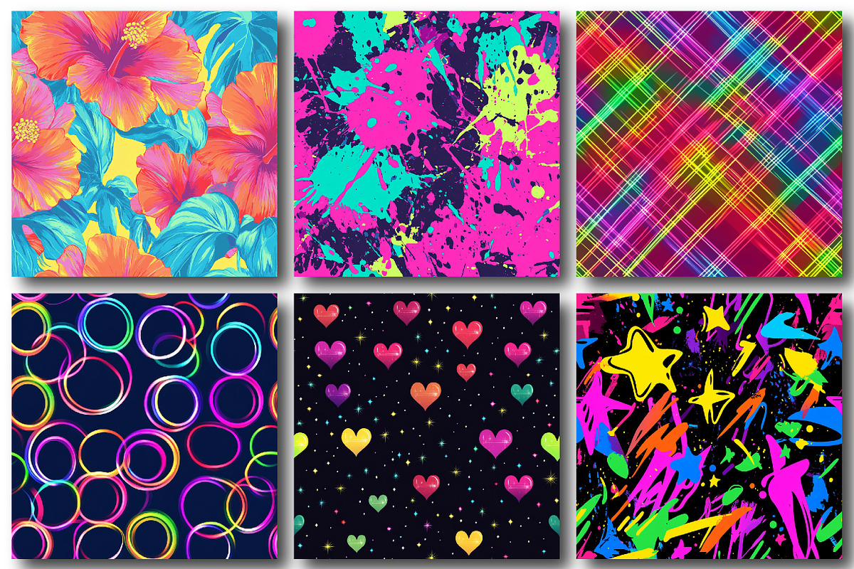 Neon Colors Digital Paper Pattern, a Pattern Graphic by designcity5 (Photo 5 of 5)
