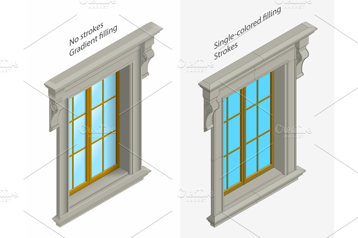 isomentic windows, an Object Illustration by piter.goskov