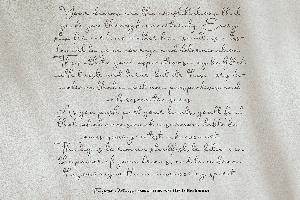 Thoughtful Pathways Font, a Handwritten Font by Letterhanna Studio (Photo 5 of 12)