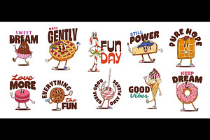 Funny desserts bakery y2k stickers