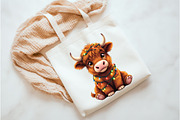 Cute Highland Cow with Christmas, an Illustration by Watercolor design (Thumbnail 3 of 3)