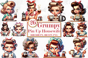 Grumpy Pin Up Housewife Clipart, an Animal Illustration by Craft Nest (Thumbnail 1 of 5)