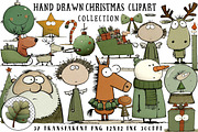 Hand Drawn Christmas Clipart, an Illustration by OK Design (Thumbnail 1 of 6)