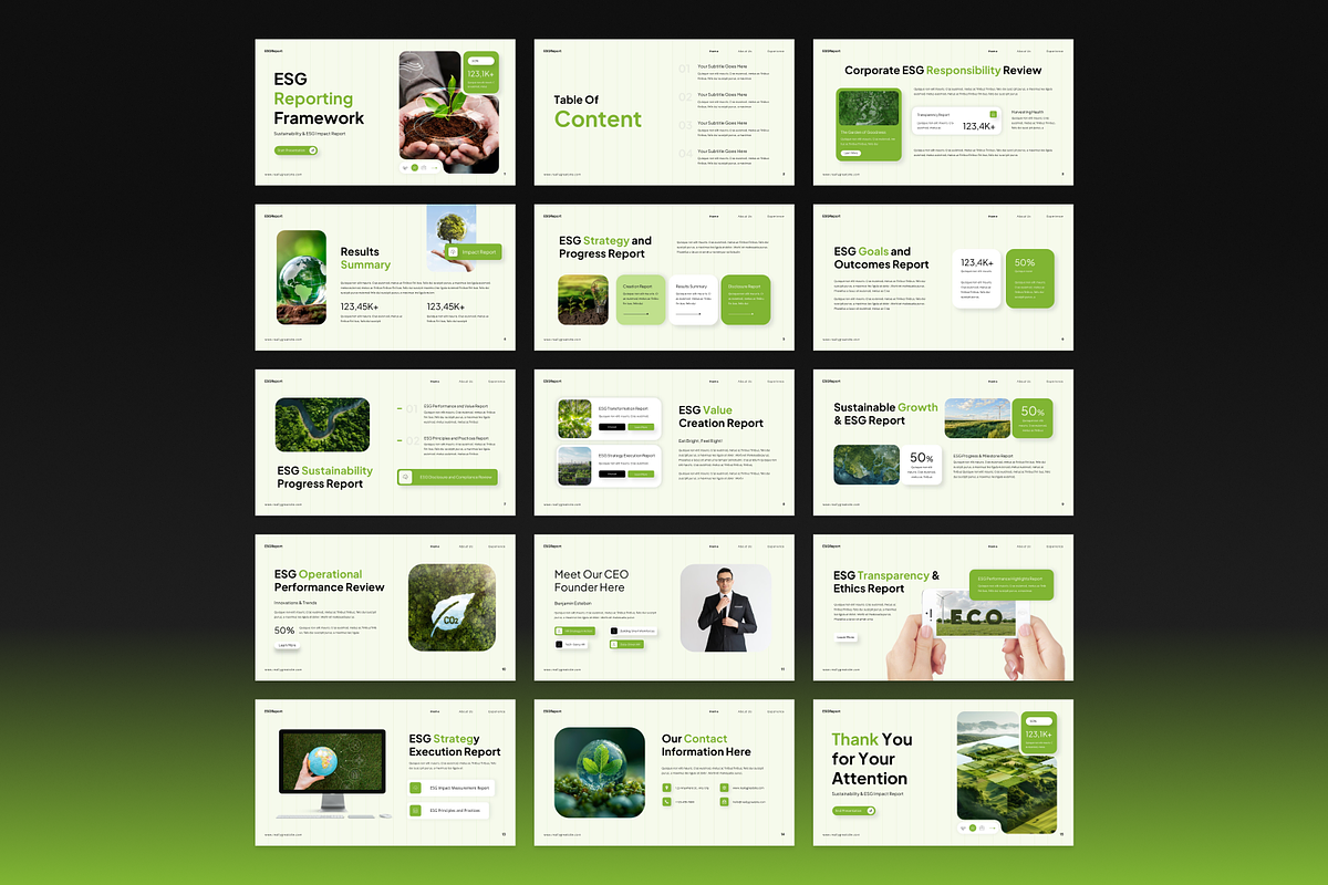 ESG Reporting PowerPoint, a Presentation Template by Annora Studio (Photo 2 of 7)