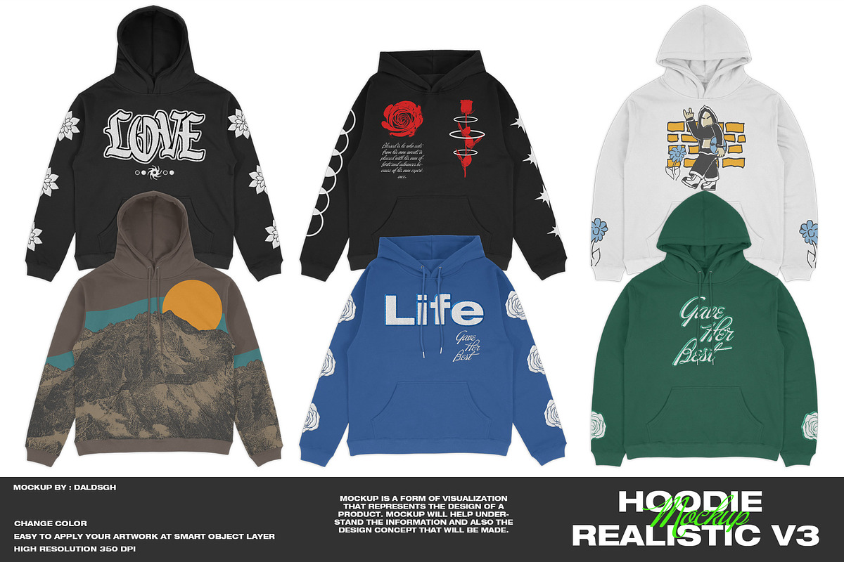 Hoodie Realistic V3 - Mockup, a Hoody Mockup by DaldSgh (Photo 1 of 19)